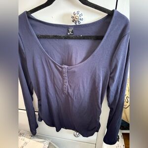 H&M Deep Blue Long Sleeve Tee